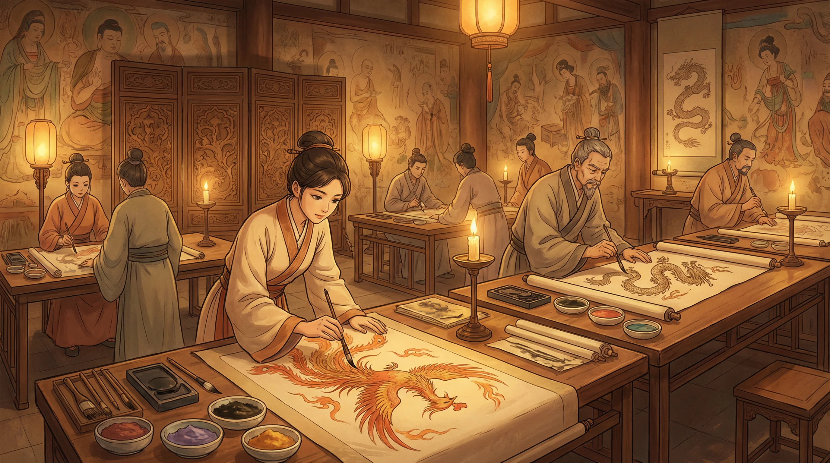画师入驻 - 大熊猫的尾巴是什么颜色的 国风动漫画师